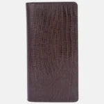 Chocolate Alligator Print Genuine Leather Long Wallet